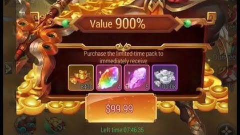 Nạp gói sự kiện tháng 8 trị giá 100$ game Yong Heroes 2