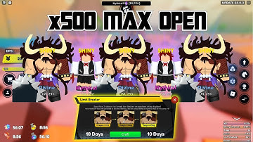 100Q Multi-Token x500 Max Open Try Get Full Team Limitless KAIDO (DAY1)!! Anime Fighters Simulator