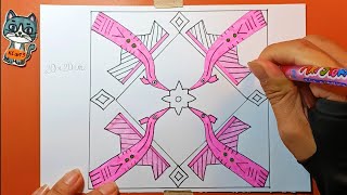 Trang trí Thảm Hình Vuông với hoạ tiết Trống Đồng | Trang Trí Hình Vuông |Square decoration |KCart3