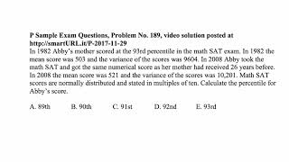 Exam P exercise for November 29, 2017