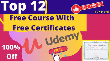 Udemy Top 12 Udemy Free Course With Free Certificate | Udemy 100% Off | Udemy Free Coupon