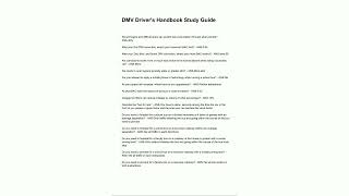 DMV Drivers Handbook Study Guide NEWEST 20252026 ACTUAL COMPLETE QUESTIONS AND CORRECT DETAILED ANSW