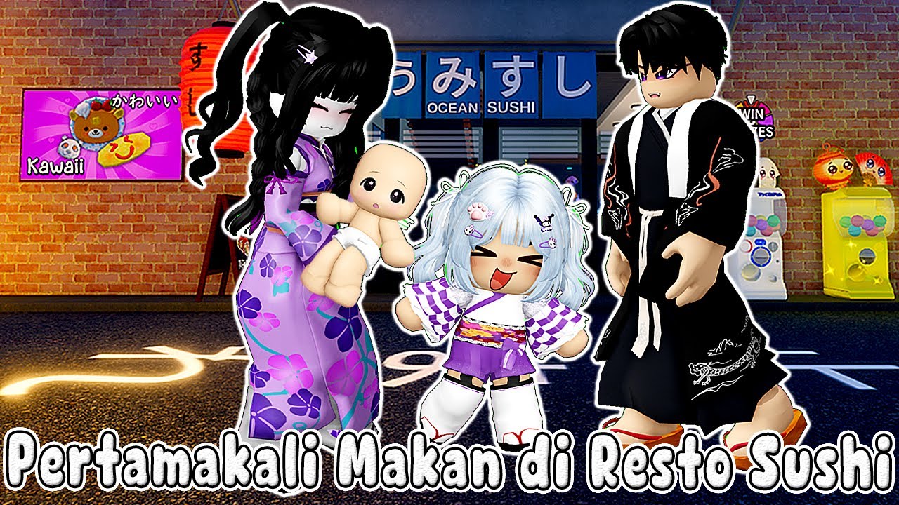 BIBI PERTAMA KALI MAKAN DI RESTORAN SUSHI JEPANG || BERRYEVENUE RP 🏡 ROBLOX INDONESIA