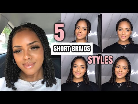 5 short box braids hairstyles | quick and easy!