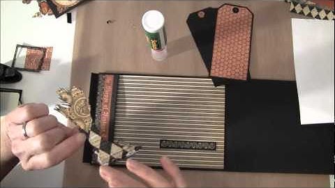 How to build a photo mini album with G45 Olde Curiosity Shoppe paper collection Part 5a