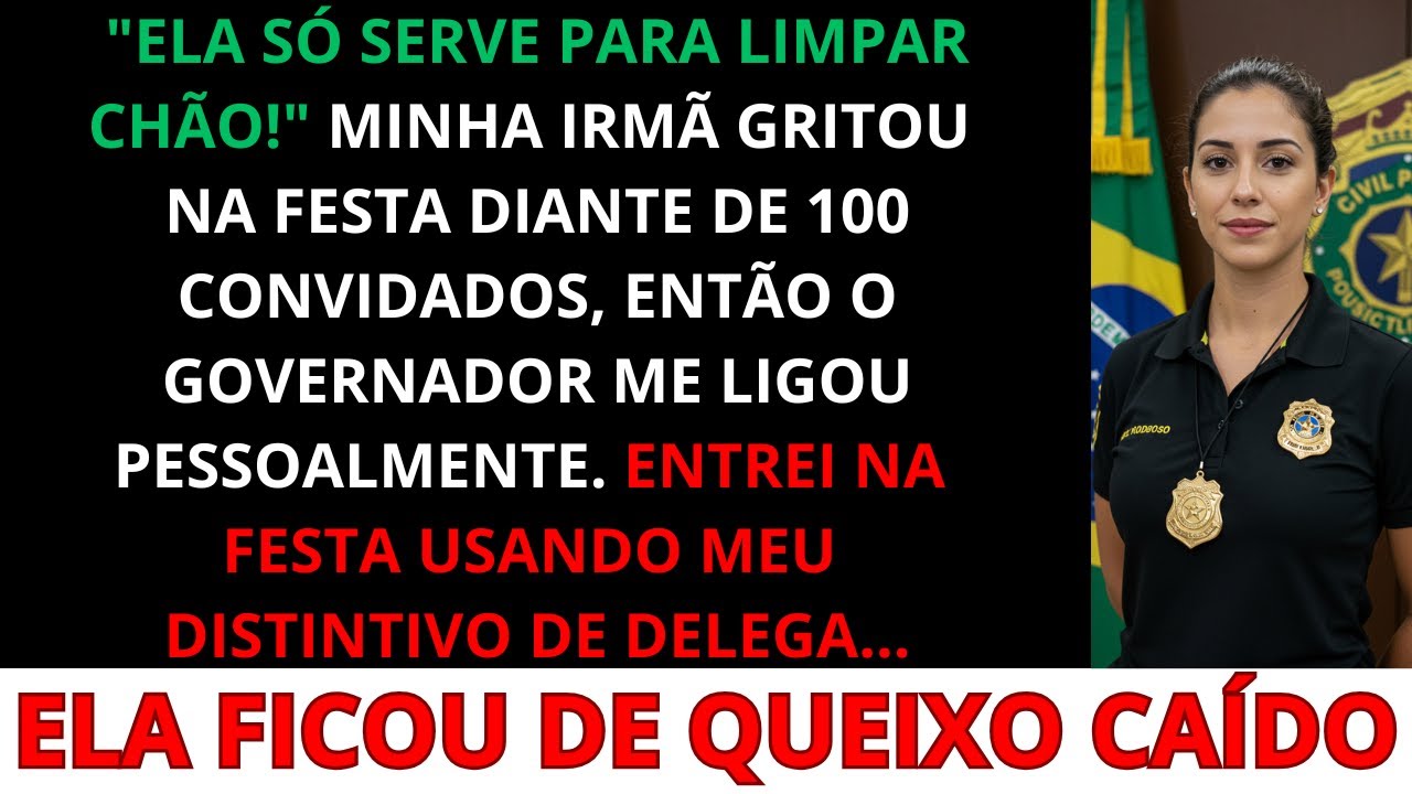 "Ela Só Serve Para Limpar Chão!" Minha Irmã Debochou Diante De Todos. Então O Governador Me Ligou...