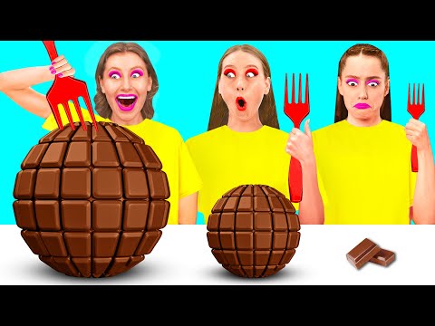 Видео: Большая, Средняя или Маленькая Тарелка Челлендж | Сумасшедшие Кулинарные Идеи от 4Teen Challenge