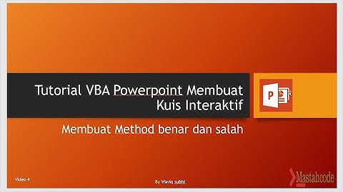 Membuat kuis interaktif dengan powerpoint VBA(Membuat method benar dan salah)
