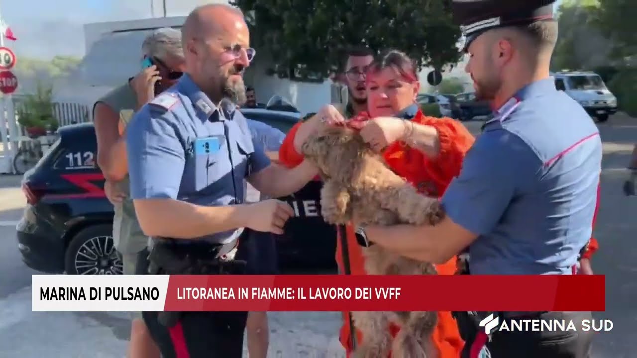 31 LUGLIO 2024   MARINA DI PULSANO    LITORANEA IN FIAMME   IL LAVORO DEI VVFF