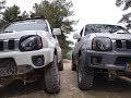 Some crazy Jimny and Monster Truck on the hard off road. Extreme 4x4. הר חורשן