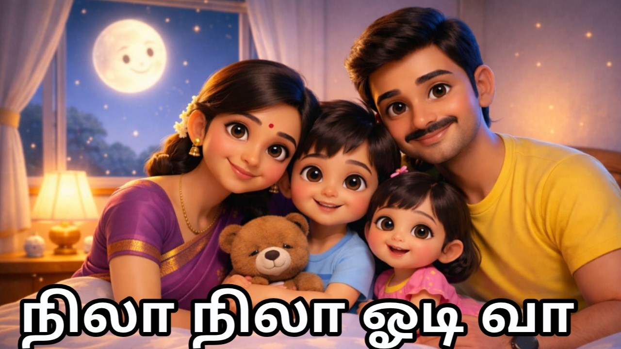 நிலா நிலா ஓடி வா 🌙 | Tamil Kids Lullaby Song | Baby Sleep Song Tamil | Moon Song for Kids