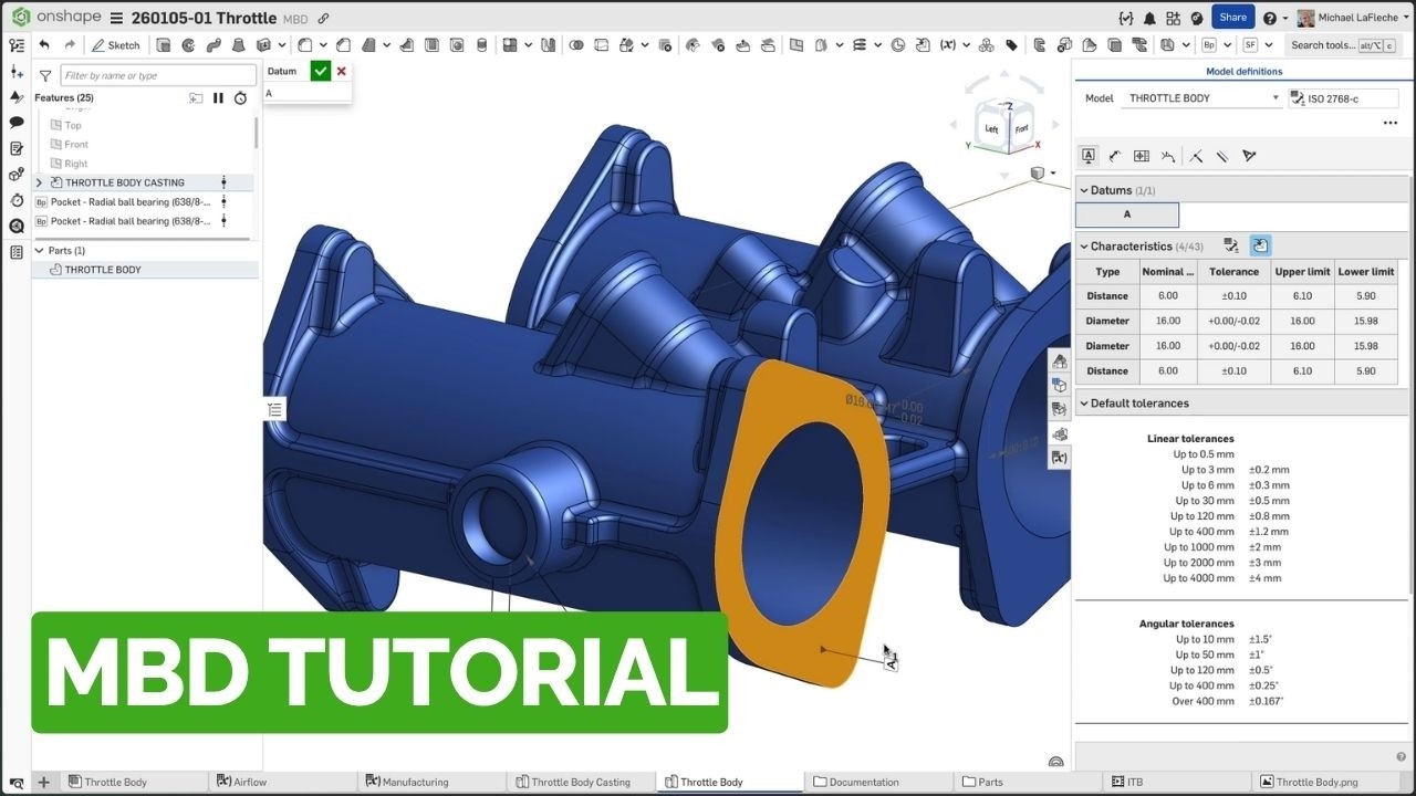 Onshape MBD Tutorial: Automating Custom Features and Tolerances (Follow ...
