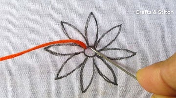 hand embroidery beautiful flower design lazy daisy super easy flower embroidery tutorial