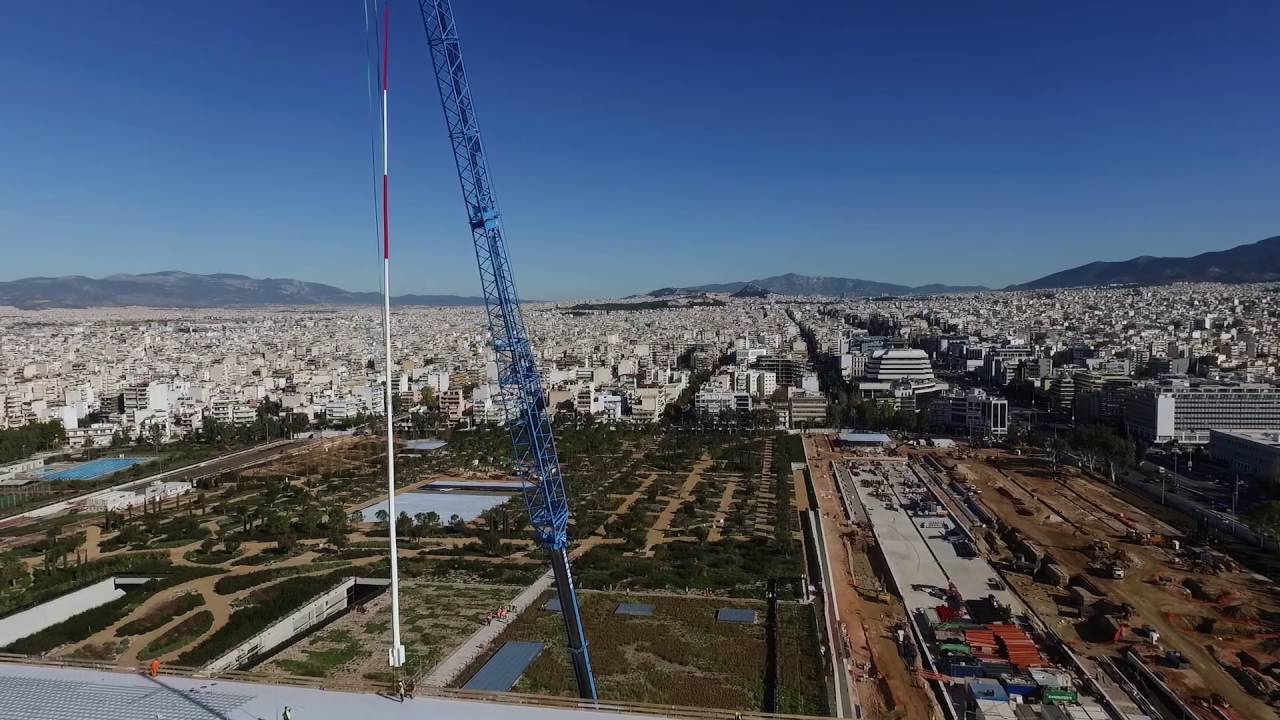 Mast Installation | Stavros Niarchos Foundation Cultural Center