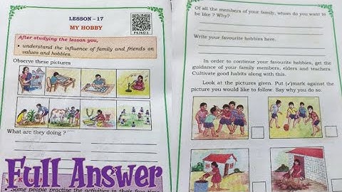 || 3rd STD EVS|| lesson -17 My hobby || full answer