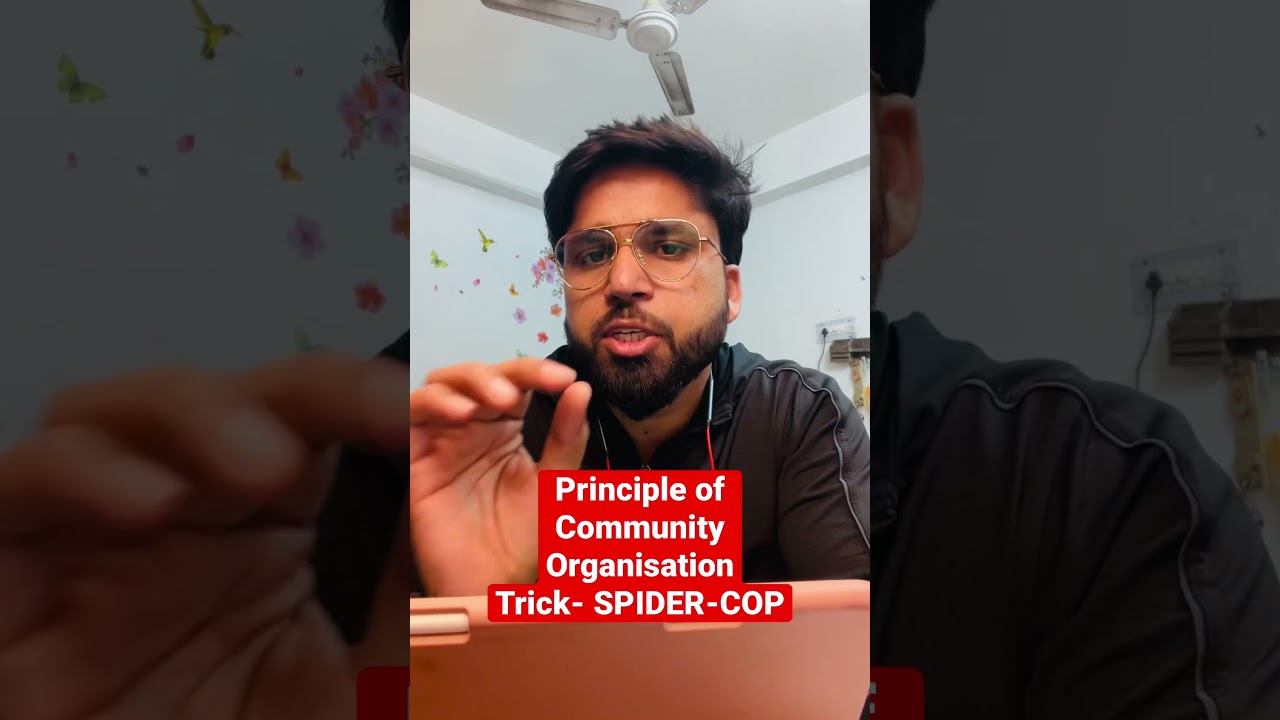8 Principles of Community Organisation-Siddique.  Trick- S P I DE R-C O P
