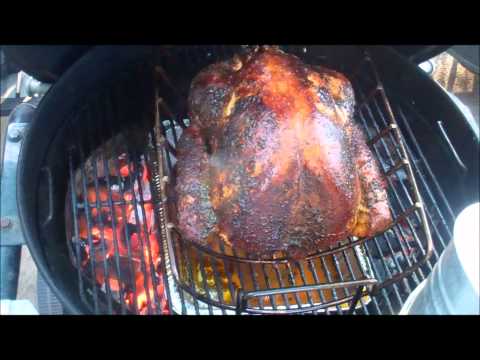 Jimmy D Cooking A Turkey On Thanksgiving With Weber Kettle Grill-11-08-2015