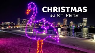 CHRISTMAS in St. Petersburg | CHRISTMAS LIGHTS Along Tampa Bay in  St. Pete Florida