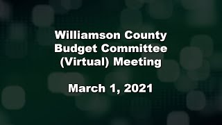 Williamson County Budget Committee (Virtual) Meeting - March 1, 2021