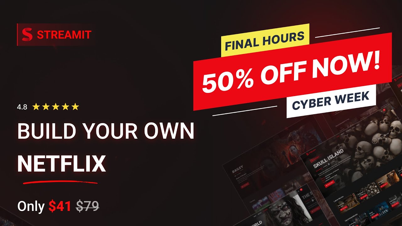 Streamit - Cyber Week Sale - 50% OFF! [Offer End Soon] Create an OTT App or Website
