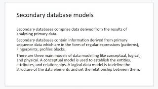 Secondary Database Models II [UR] Module 4 Lecture 8 ZE - 251