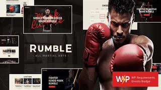 Rumble | Boxing & Mixed Martial Arts Fighting WordPress Theme Free Download screenshot 1