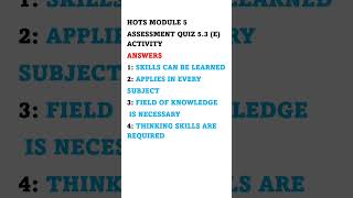 MODULE 5 5.3 (E) SOLUTIONS #hots #module #training #teacher