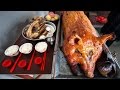 DEEP Chinese Food - Eating Crispy Roast BBQ WHOLE PIG Hog in Rural China 2017!  PORK Heaven!