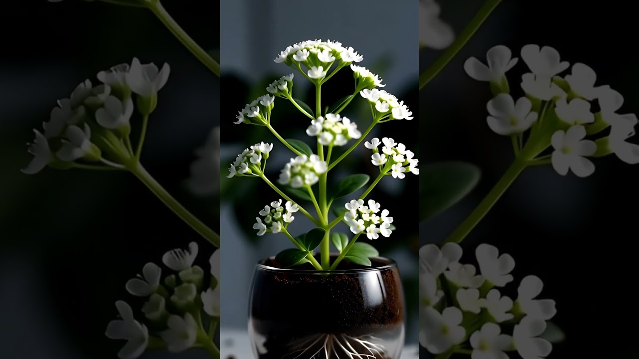 Ultra-Realistic Sweet Alyssum Growth Timelapse 🌱 From Seed to Bloom in Transparent Pot