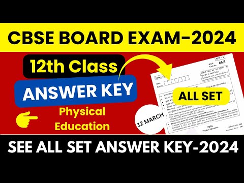 Cbse Class 12th Physical Education Answer Key 2024 