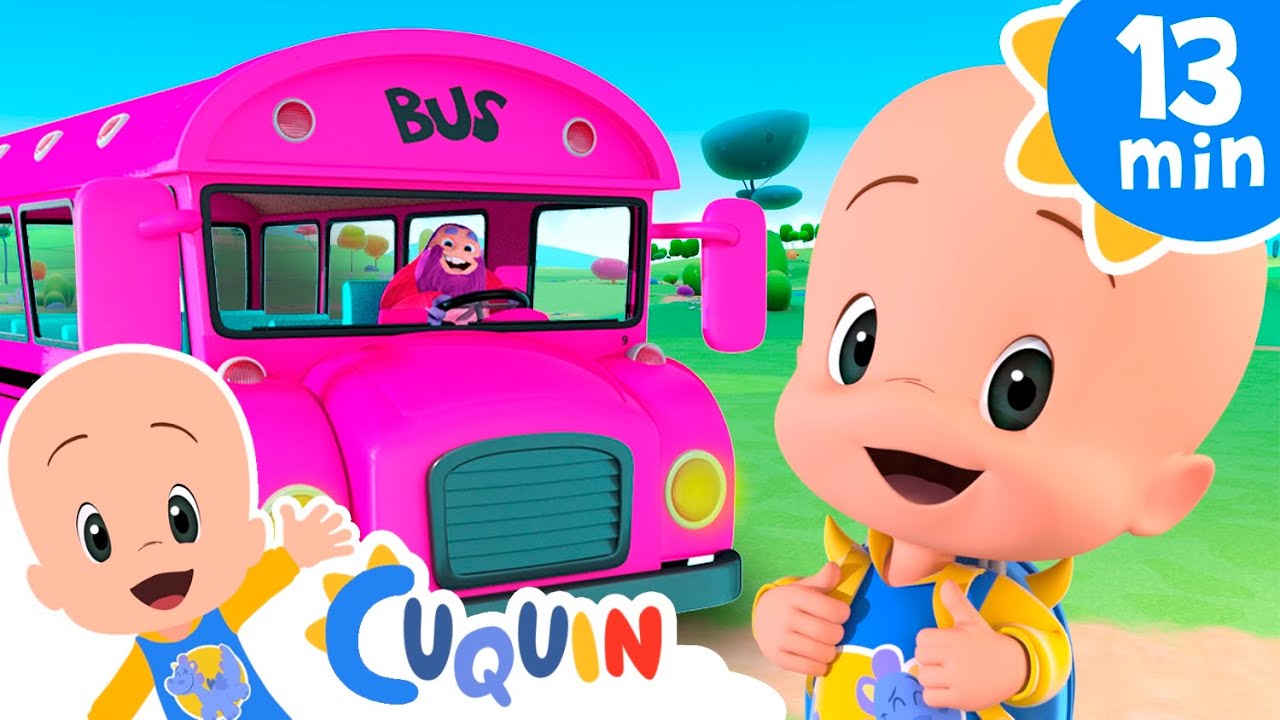 The Wheels on the pink bus + more Nursery Rhymes for children with Cuquin