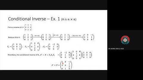 Linear Algebra - Conditional Inverse (Example)