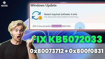 🚨KB5072033 Not Installing on Windows 11 (Improments + 0x80073712 + 0x800f0831 FIX)