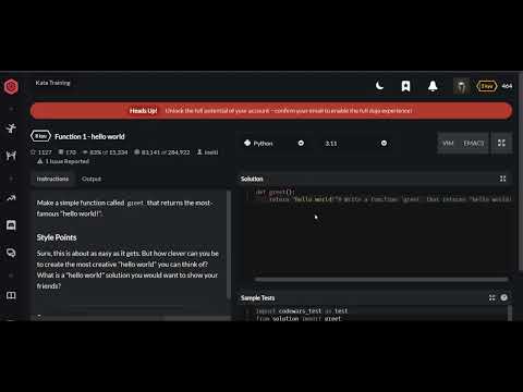 Codewars | Function 1 - hello world | Python 8 kyu