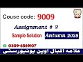 Aiou 9009 assignment 2 Autumn 2025 solutions @picksPK 