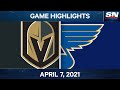 NHL Game Highlights | Golden Knights vs. Blues – Apr. 7, 2021