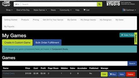 How to make cards in the game crafter