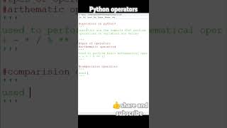 Master Python Operators in 60 Seconds!  short 8 #shorts #ytshorts #python #pythonoperators