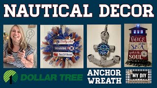 DOLLAR TREE ANCHOR WREATH FORM | NAUTICAL DECOR | LIGHTHOUSE DIY | 3 DOLLAR TREE DIYS 