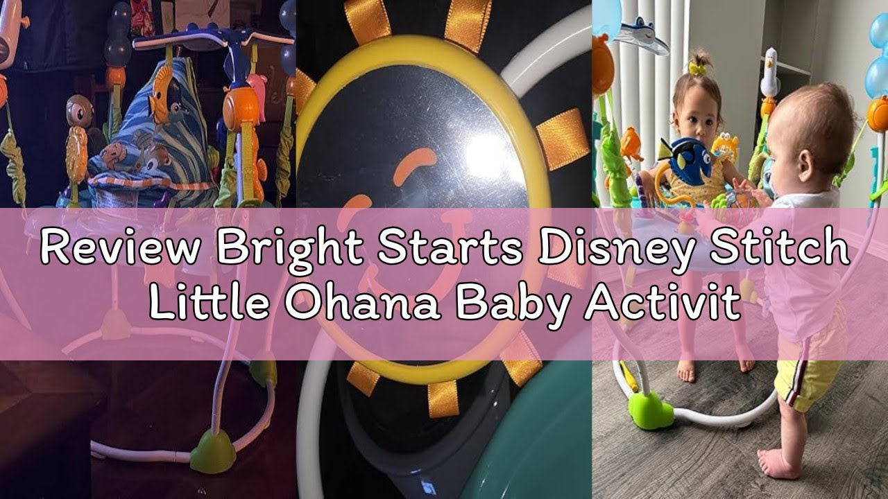 Review Bright Starts Disney Stitch Little Ohana Baby Activity Jumper with Interactive Toys, Lights &