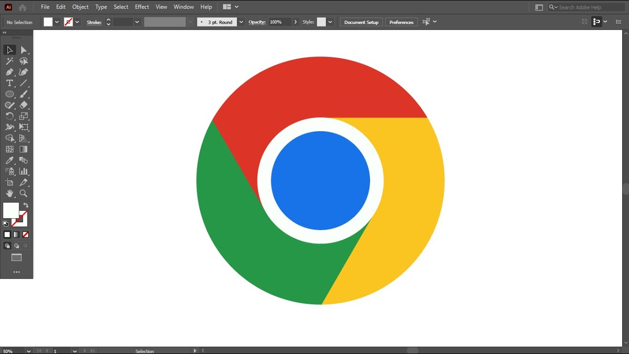 How to make Google Chrome Logo Design in Adobe Illustrator Tutorial ...