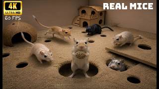 Cat TV 🐭 Real Mice & Gerbils Playing Around for Cats | Relaxing 8 Hours in 4K
