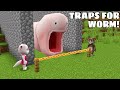 TALKING TOM AND ANGELA TRAPS GIANT WORM in Minecraft - Gameplay - Coffin Meme