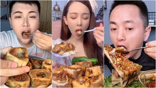 asmr mukbang spicy bone marrow - 牛骨髓 - 牛肉の骨髄 - 쇠고기 골수 - TỦY XƯƠNG BÒ - eatting show #221 hiu he hue
