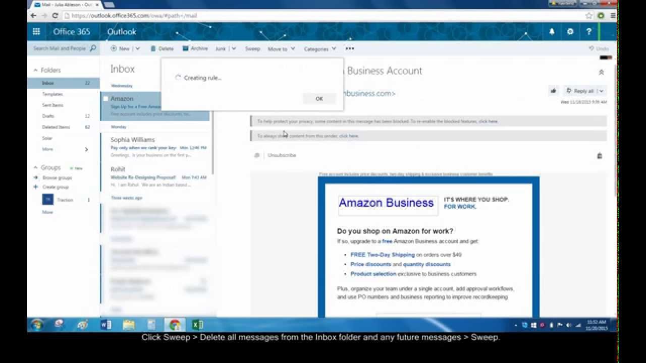 How To Create A Rule In Outlook To Delete Emails YouTube
