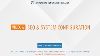 JoomlaShine Template Configuration | Video 6: SEO & System Configuration