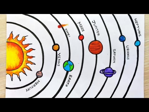 Solar system drawing easy | How to draw solar system easy | Solar