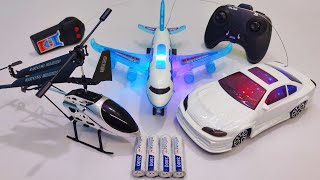 Rechargeable Rc Helicopter and Airbus A386 | 3D Lights Rc Car | remote car | helicopter | aeroplane