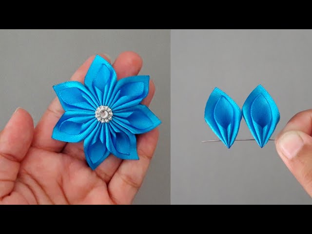 Super Easy Ribbon Flower Making - Hand Embroidery Amazing Trick with Ribbon  - DIY Craft Ideas 