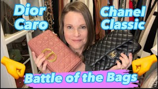 The Dior Medium Caro vs. The Chanel M/L Classic Flap...Who Will Win?  Watch & See!